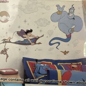 Large Vintage Disney 1992 Aladdin Movie Genie Wall Decals Stickers Flying